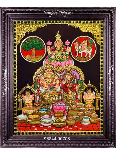  Kubera and Lakshmi Tanjore Painting